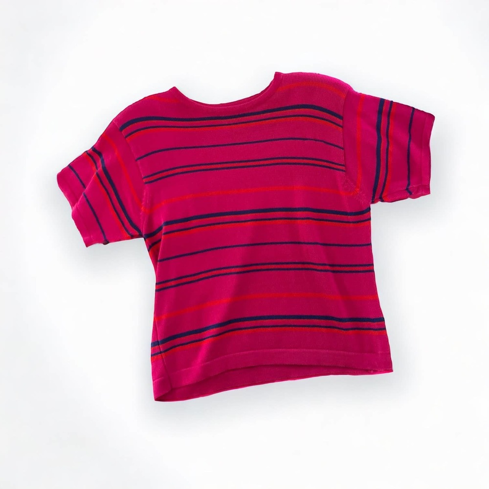 Vintage with tags Liz Claiborne striped knit top, size M